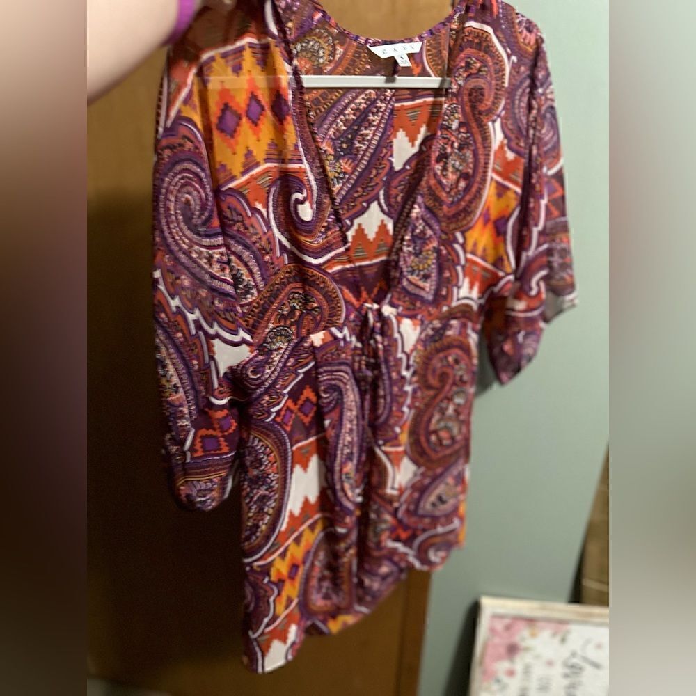 CAbi 841 Epic Tunic Kimono Top Multicolor Size S - Picture 7 of 11